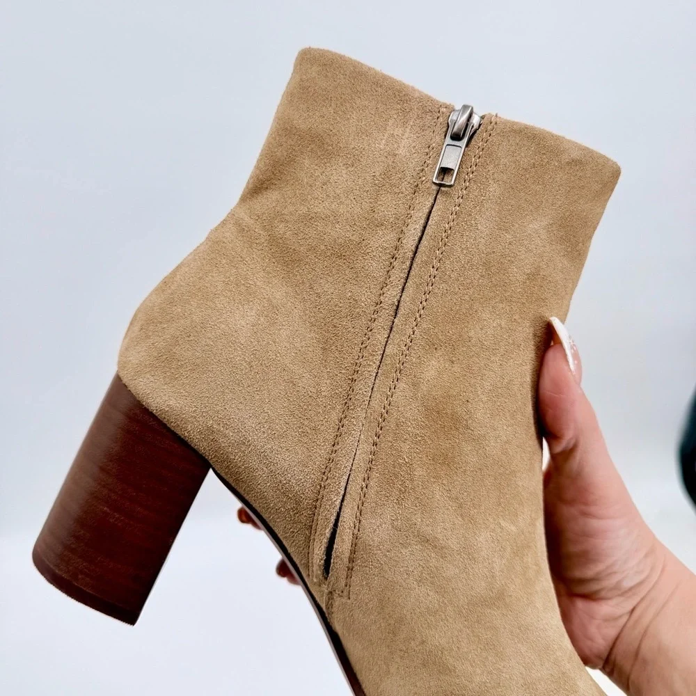 MADEWELL The Mira Side Seam Ankle Boot Suede NH202 Walnut Shell